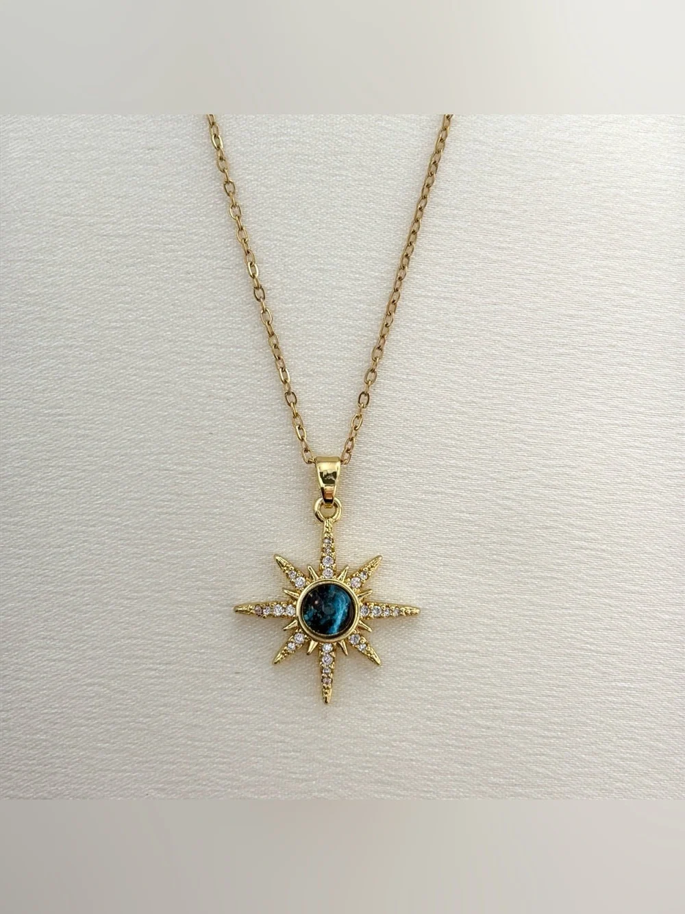 CZ Sun Pendant Necklace for Women